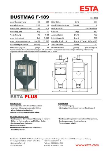 Datenblatt DUSTMAC F-189