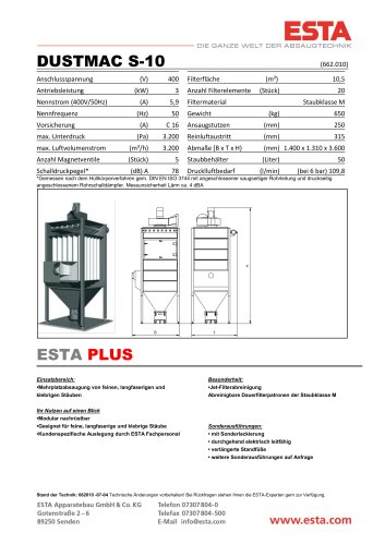 Datenblatt DUSTMAC S-10