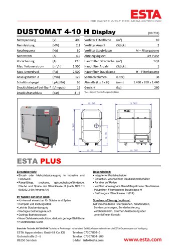 Datenblatt DUSTOMAT 4-10 H