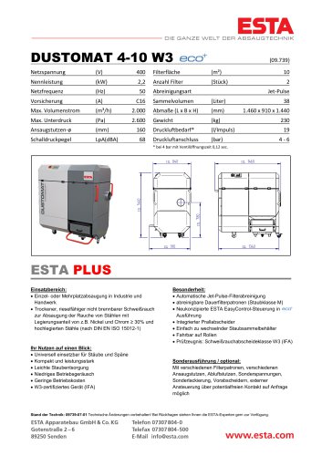 Datenblatt DUSTOMAT 4-10 W3 ECO+