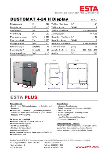 Datenblatt DUSTOMAT 4-24 H