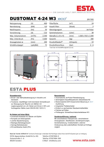 Datenblatt DUSTOMAT 4-24 W3 ECO+