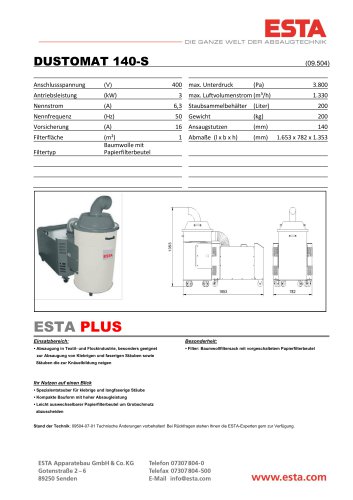 Datenblatt DUSTOMAT S-140