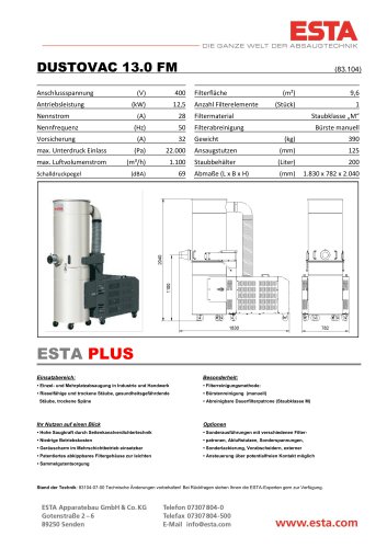 Datenblatt DUSTOVAC 13.0