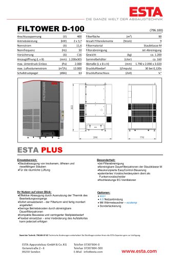 Datenblatt Filtower/Filterturm - D-100