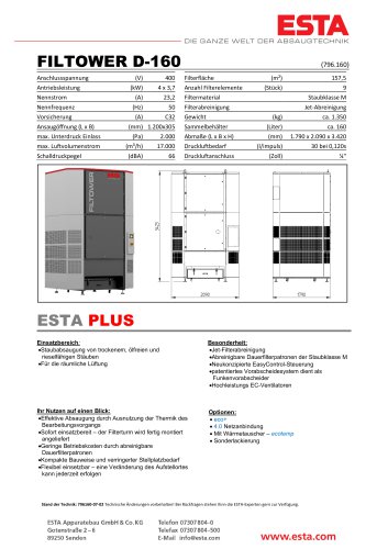 Datenblatt Filtower/Filterturm - D-160