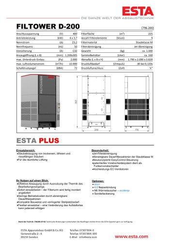 Datenblatt Filtower/Filterturm - D-200