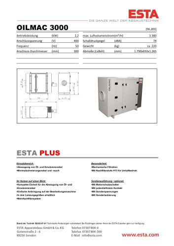 Datenblatt Oilmac 3000