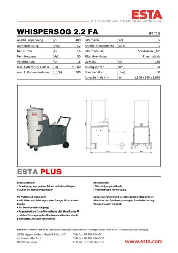 Datenblatt WHISPERSOG-2.2 FA