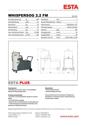 Datenblatt WHISPERSOG-2.2 FM