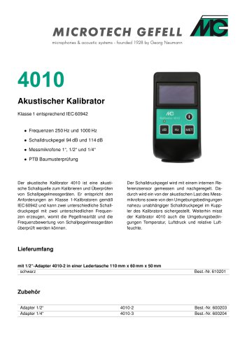 akustischer Kalibrator 4010