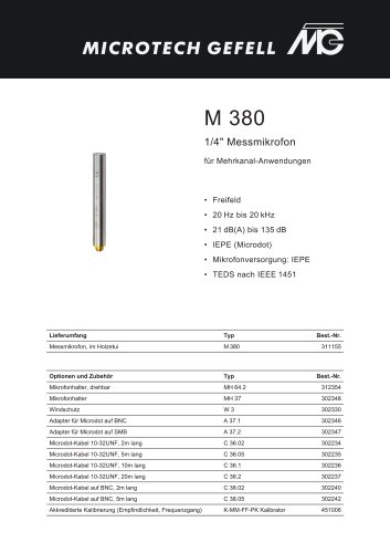 M 380 Datenblatt