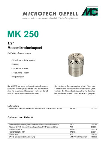 Messmikrofonkapsel MK 250