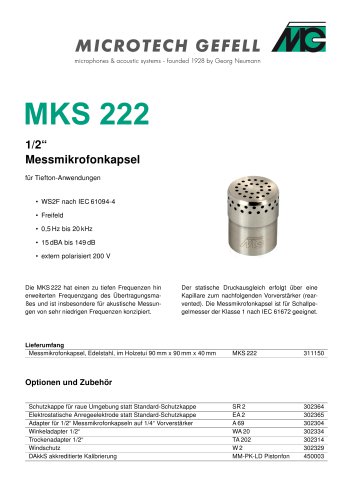 Messmikrofonkapsel MKS 222