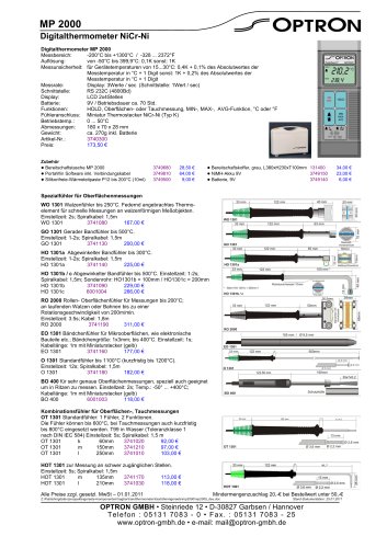 MP2000 inkl. Zubehör und Fühlern