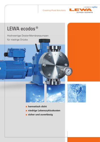 LEWA ecodos - Hochwertige Dosier-Membranpumpen für niedrige Drücke