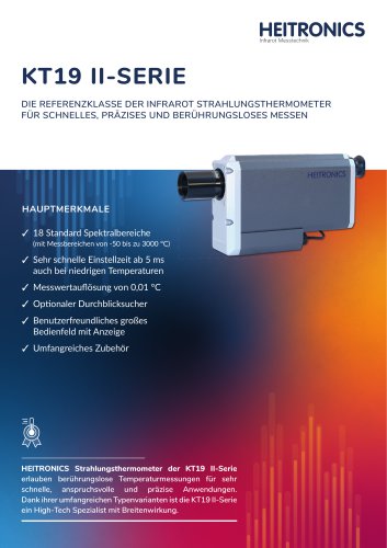 Infrarot Strahlungspyrometer KT19 / -100 .. +3000°C