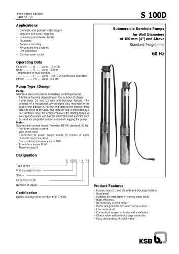 Type Series Booklet S 100D 60 Hz