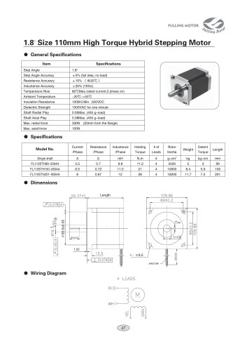 1.8 Size 110mm High Torque Hybrid Stepping Motor