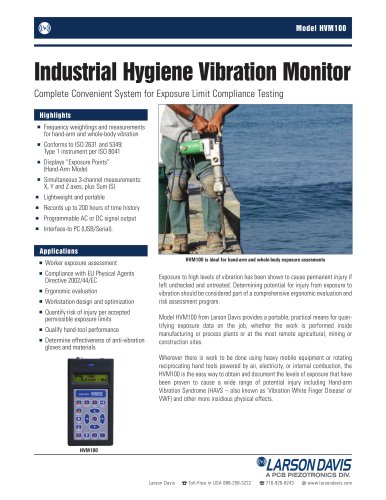 Industrial Hygiene Vibration Monitor