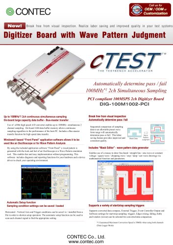 100MS/s Digitizer Board with Wave Form Judjment