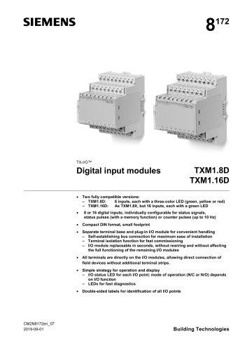 Digital input modules TX