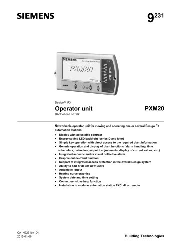 Operator unit PXM20