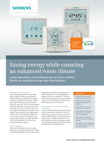 Saving energy while ensuring an enhanced room climate