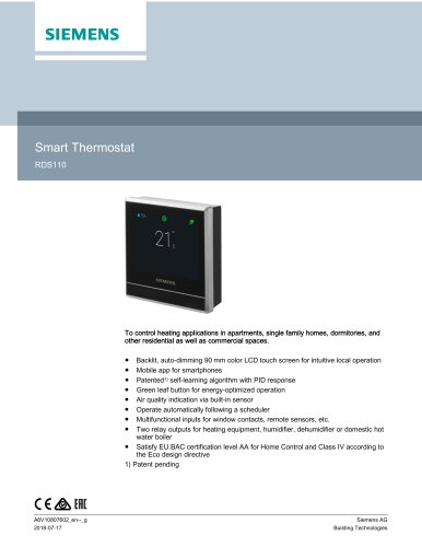 Smart Thermostat RDS110