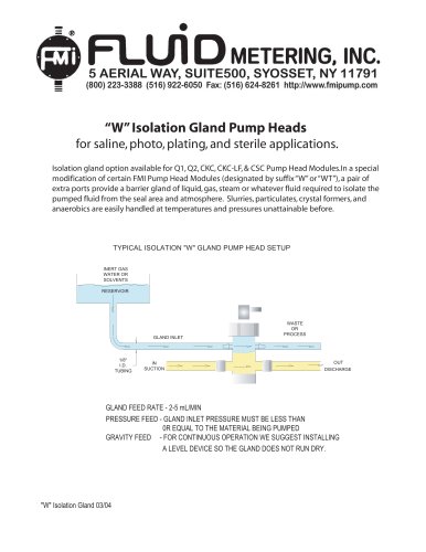 "W" Option Isolation Gland Setup