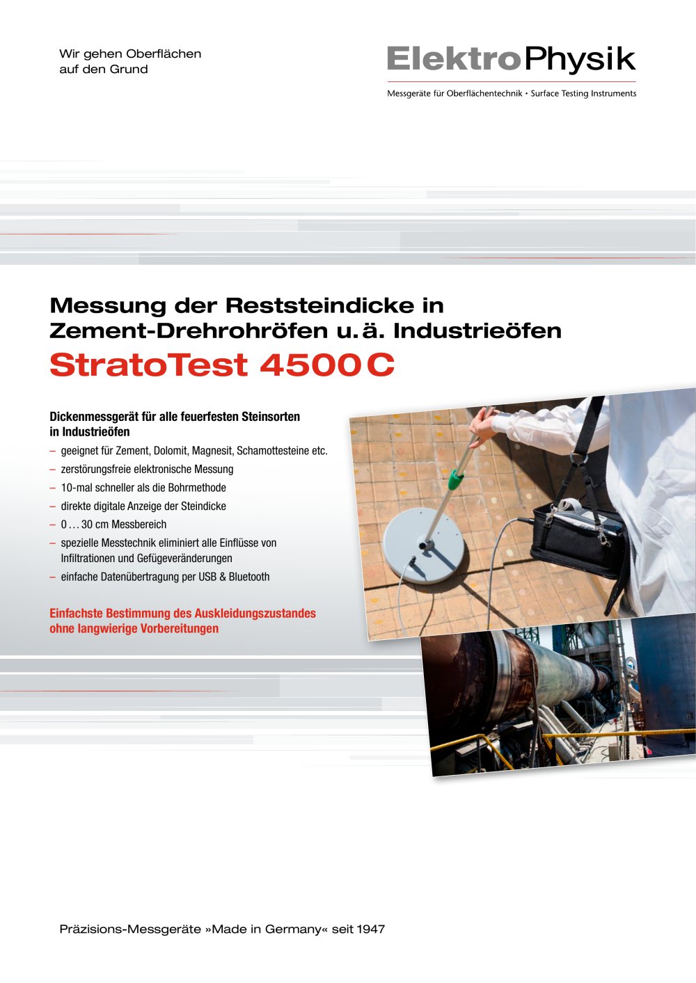 StratoTest 4500 C - Messung von Ofenauskleidungen - ElektroPhysik Dr. Steingroever GmbH & Co. KG