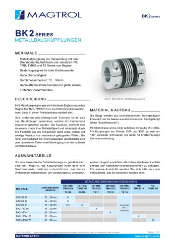 BK2 Series - Metallbalgkupplungen