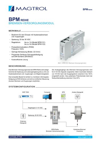 BPM Series | Bremsen-Versorgungsmodul