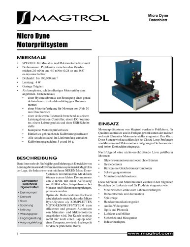 Micro Dyne Motorprüfsystem