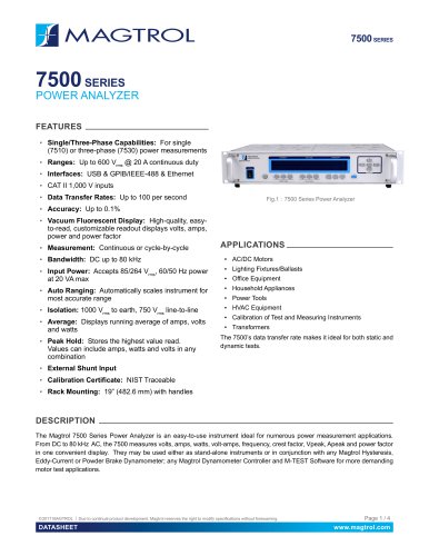 MODEL 7500 | Power Analyzer