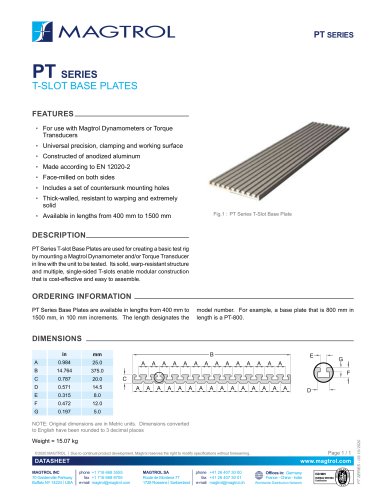 PT Series | T-slot Base Plates