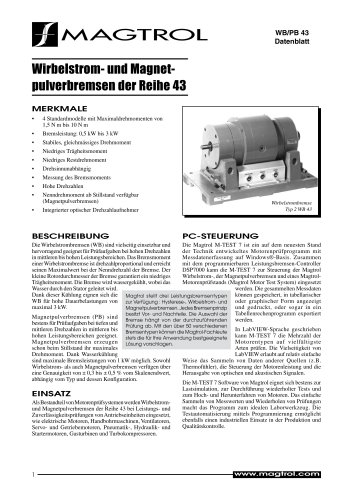 WB/PB 43 Reihe | Wirbelstrom- und Magnetpulverbremsen