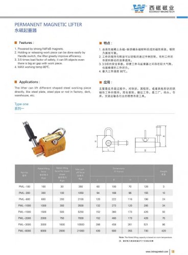 permanent magnetic lifter