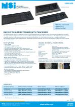 Backlit sealed keyboard with trackball - panel mount