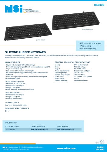 Silicone rubber keyboard - desktop