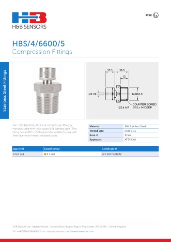 Stainless Steel Fittings HBS-4-6600-5