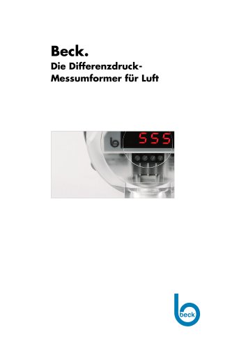 Beck. Die DifferenzdruckMessumformer für Luft