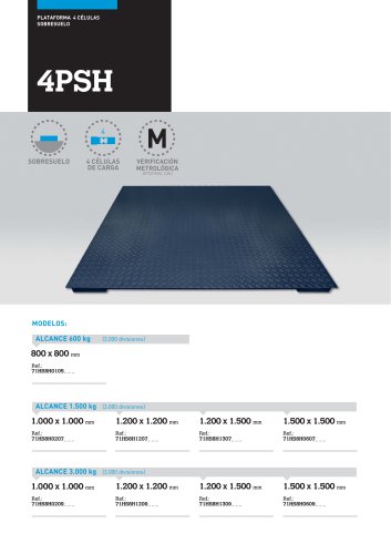 4 LOAD CELLS TOP-OF-FLOOR WEIGHING PLATFORMS 4PSH SERIES