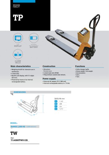 WEIGHING FORKLIFTS TP SERIES