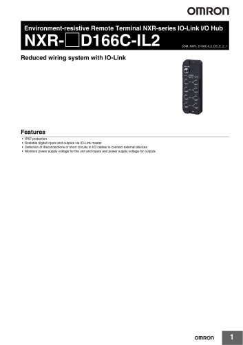 Environment-resistive Remote Terminal NXR-series IO-Link I/O Hub NXR-□D166C-IL2