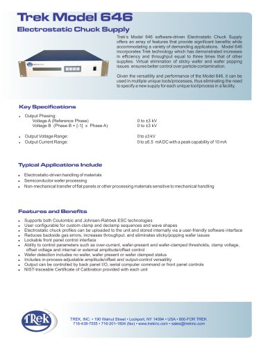 646 Electrostatic Chuck (ESC) Supply
