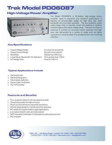 PD06087 High Voltage Power Amplifier