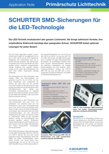 SCHURTER Application Note: Primärschutz Lichttechnik