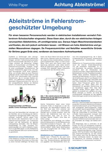 SCHURTER White Paper: Ableitströme in Fehlerstromgeschützter Umgebung