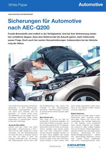 White Paper Sicherungen für Automotive nache AEC-Q200